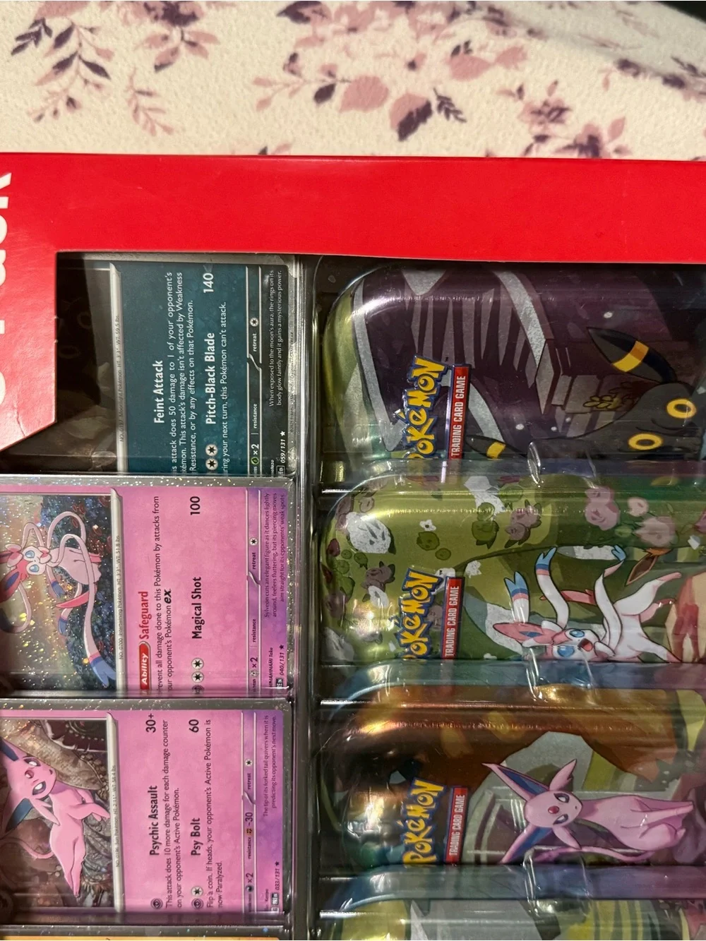 Pokemon Eeveelutions Tin Set - Blue, Yellow, Pink, Purple, Green, Orange